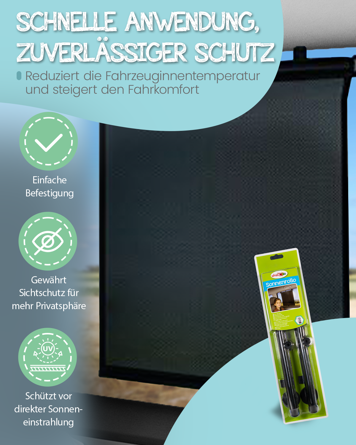 Sonnenschutzrollo Neutral (2er Pack)